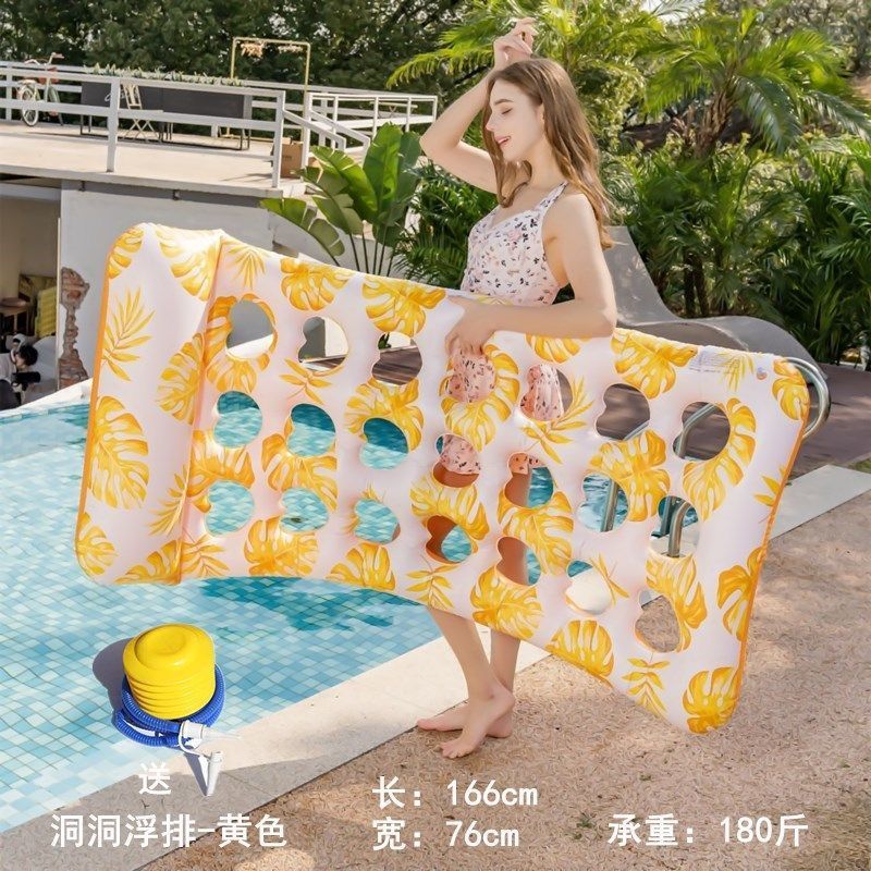 フローティングパック大人用厚みのある水泳リング女性用ウォーターラウンジャーリバースプルーフフローティングリング女の子用水のおもちゃサンシェードインフレータブルベッド|undefined