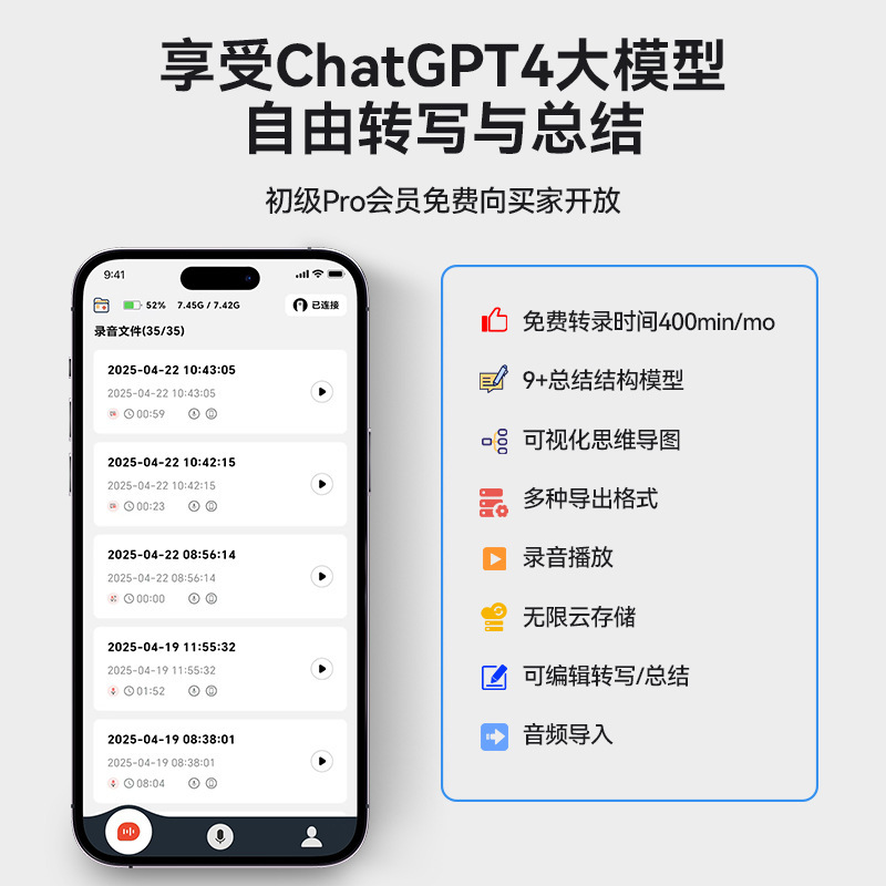 A3 ワンキー ツイル AI レコーダー ChatGPT インテリジェント転写翻訳 APP 制御レコーダー 同時通訳|undefined