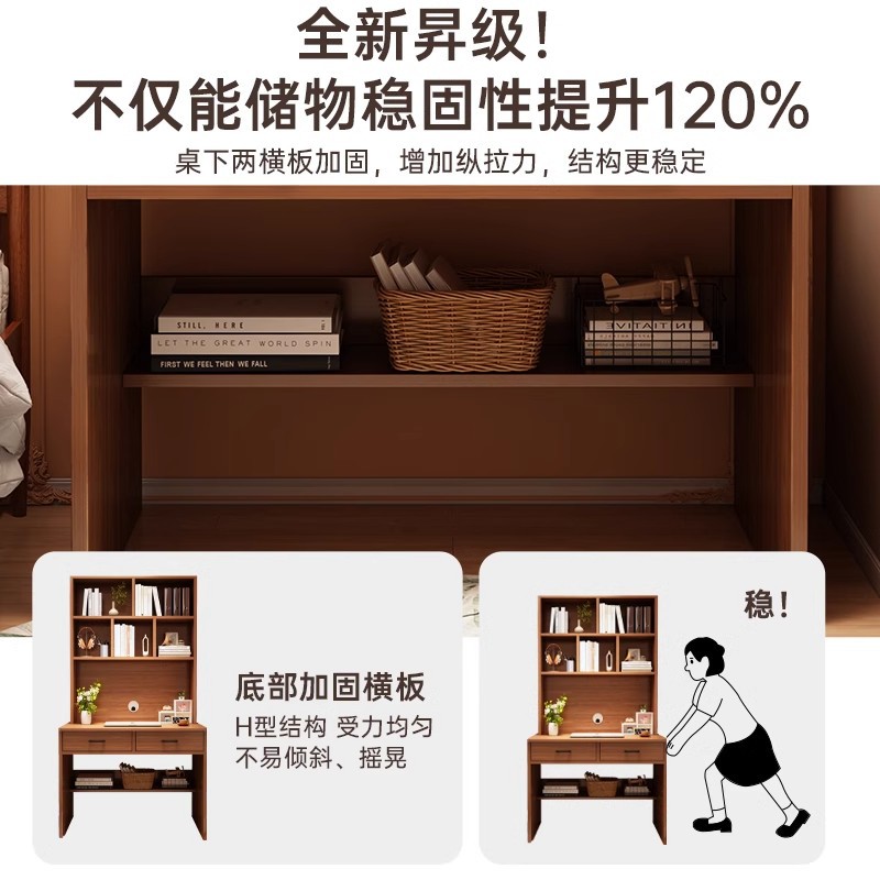 Estante de escritorio de casa pequeña, escritorio de estudio para estudiantes, escritorio de escritorio para dormitorios, escritorio estrecho de madera sólida contra la pared