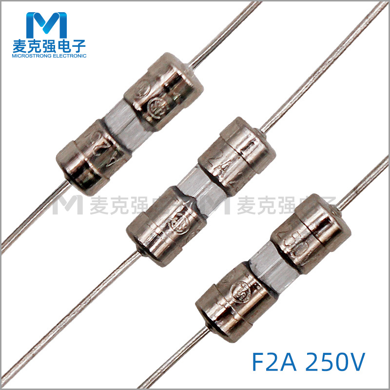 双帽玻璃保险丝3.6*10mm快断F2A/250V带引线玻璃电流保险管3*10