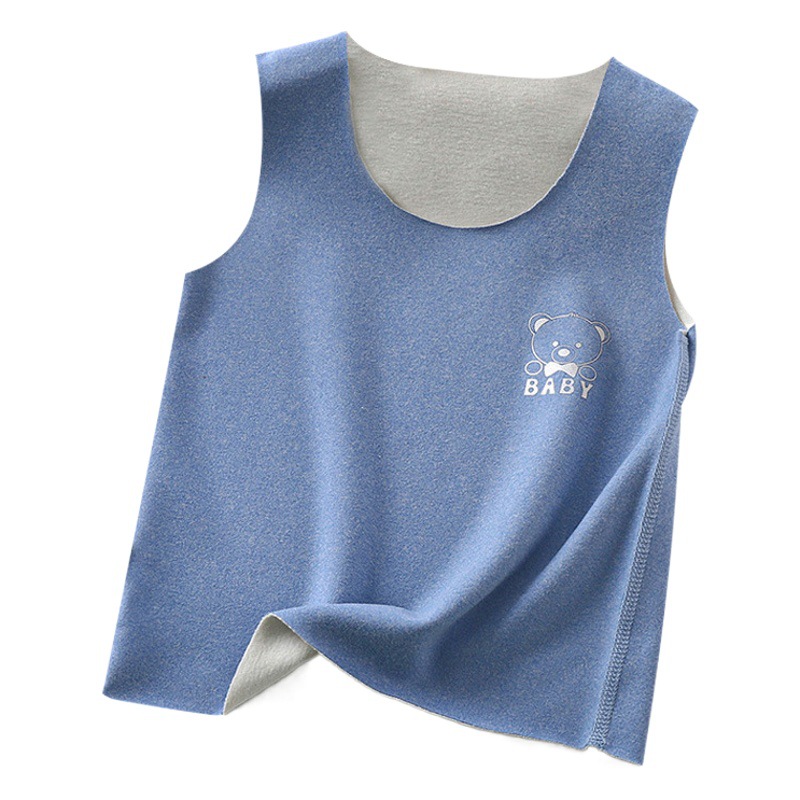 Manufacturer children's De velvet boneless vest seamless warm baby underwear boys and girls vest wholesale