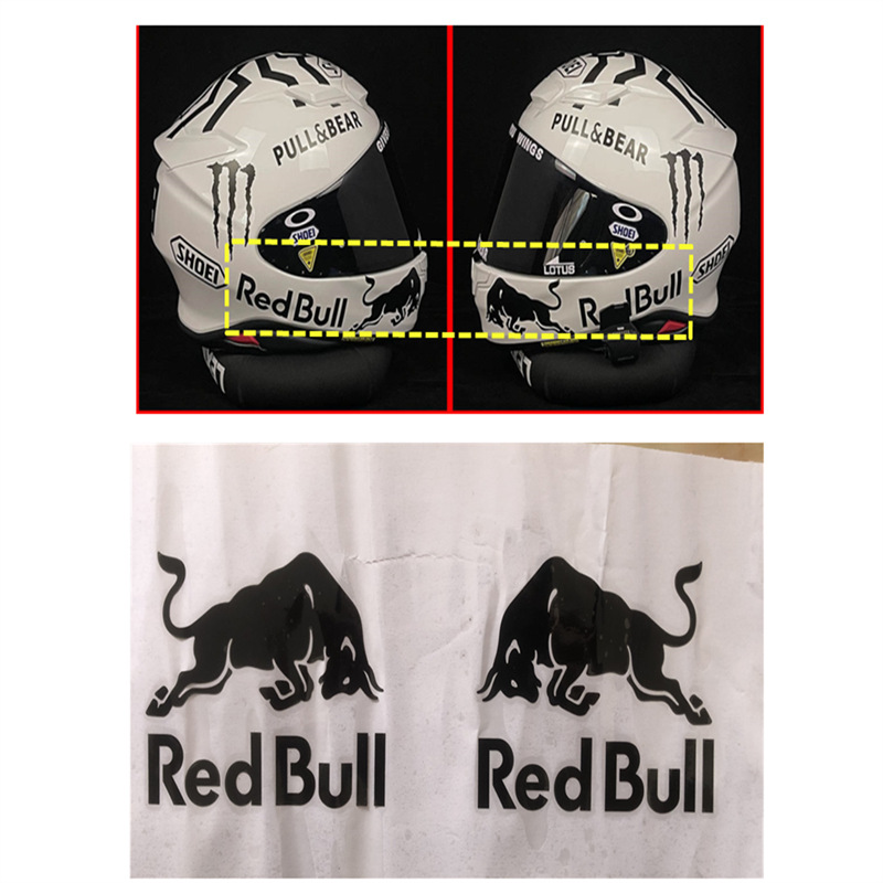 Universal Motorcycle Helmet Sticker SHOEI AGV Universal Decal (Auto Parts and Accessories) - standard-golden-bull-redbull