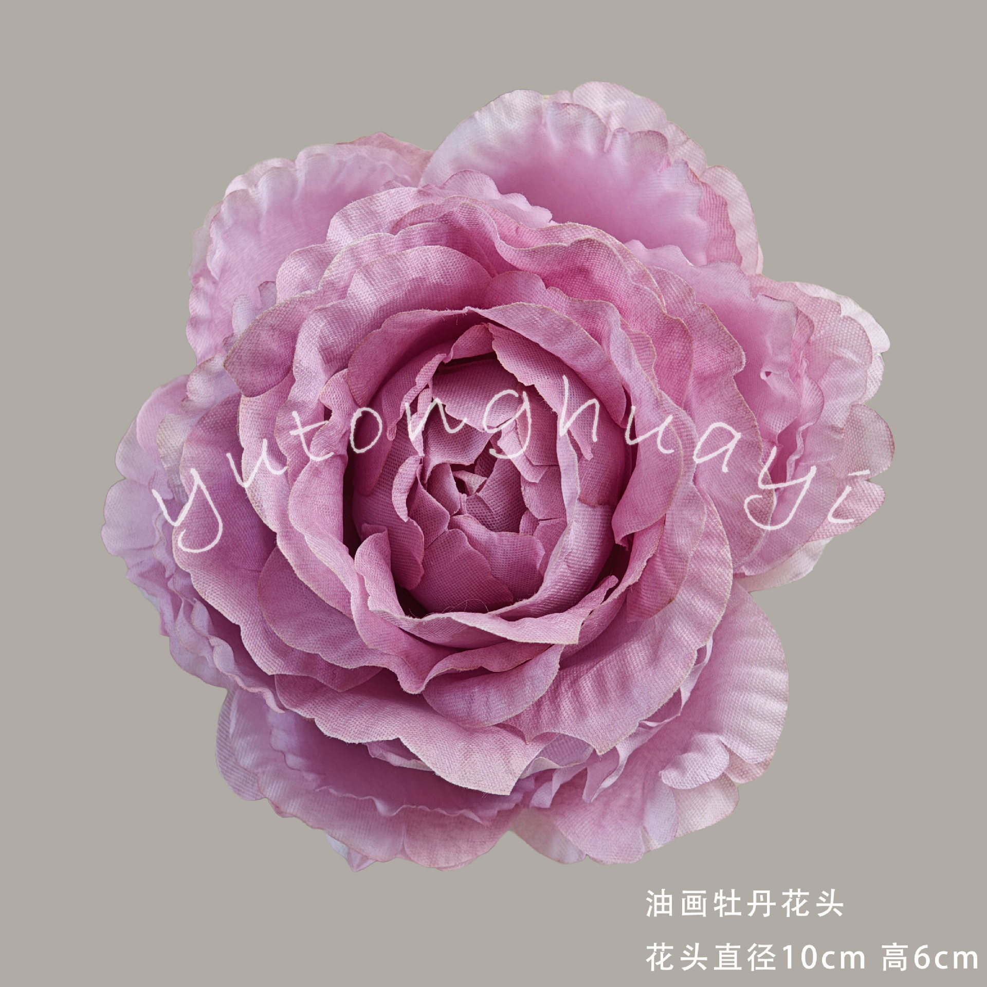 Oil painting peony flowers-lotus root powder