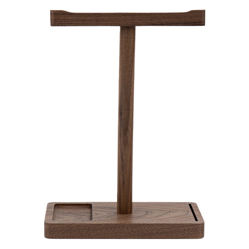 Negro nogal auricular soporte de escritorio de almacenamiento Esports creativo auriculares estante de madera auricular soporte de exhibición
