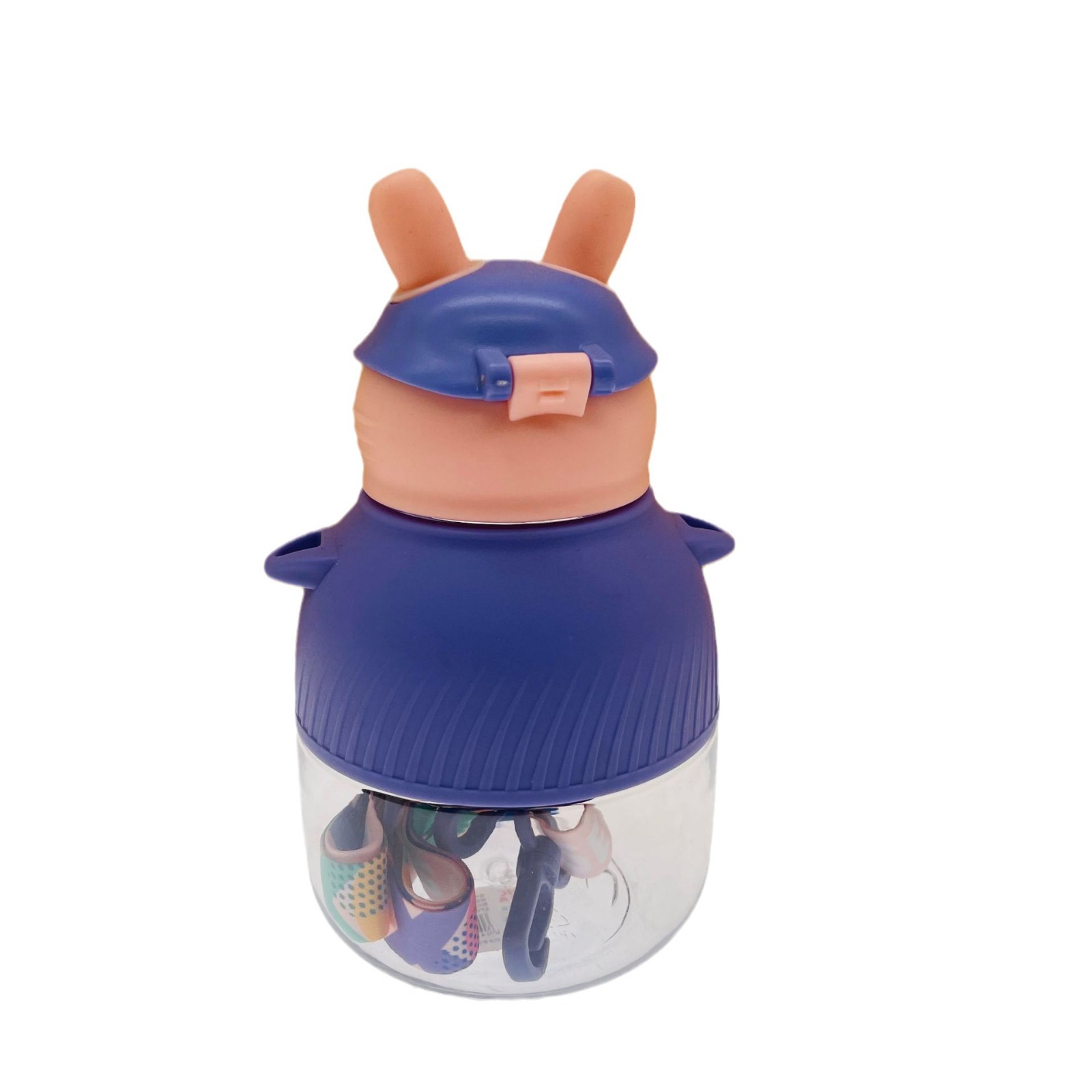 Huachang muñeca de dibujos animados niños paja taza PC plástico estudiante paja 650ml kindergarten al aire libre Correa olla
