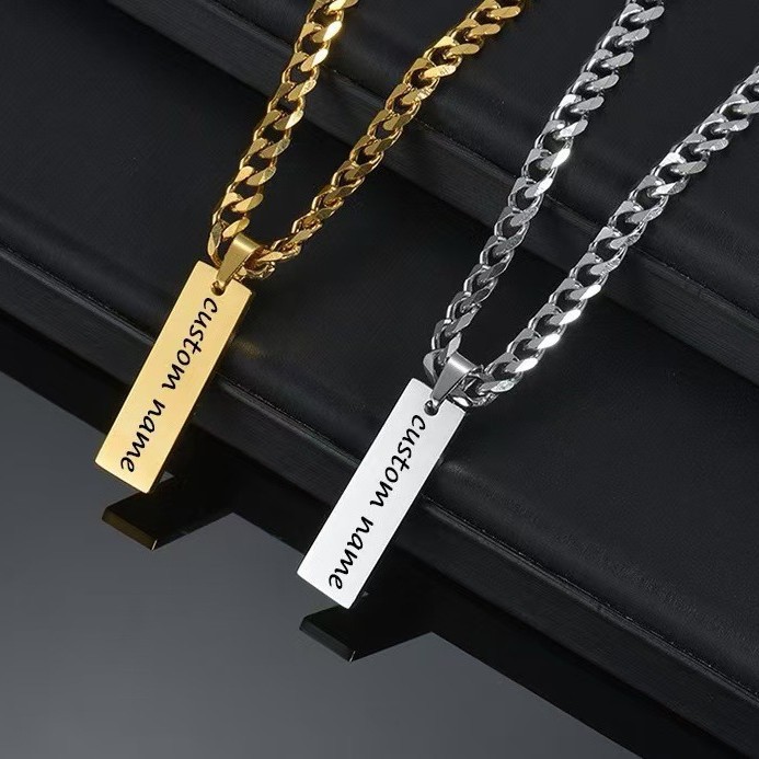 Lina Girl Foreign Trade New Hot-Selling Fashion Versatile Cuban Military Brand Necklace Men And Women, Unique Simple Niche_voghion.com