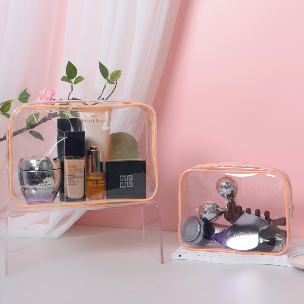 pvc透明防水化妆包便携旅行洗漱包现货批发可定logo 多功能收纳包