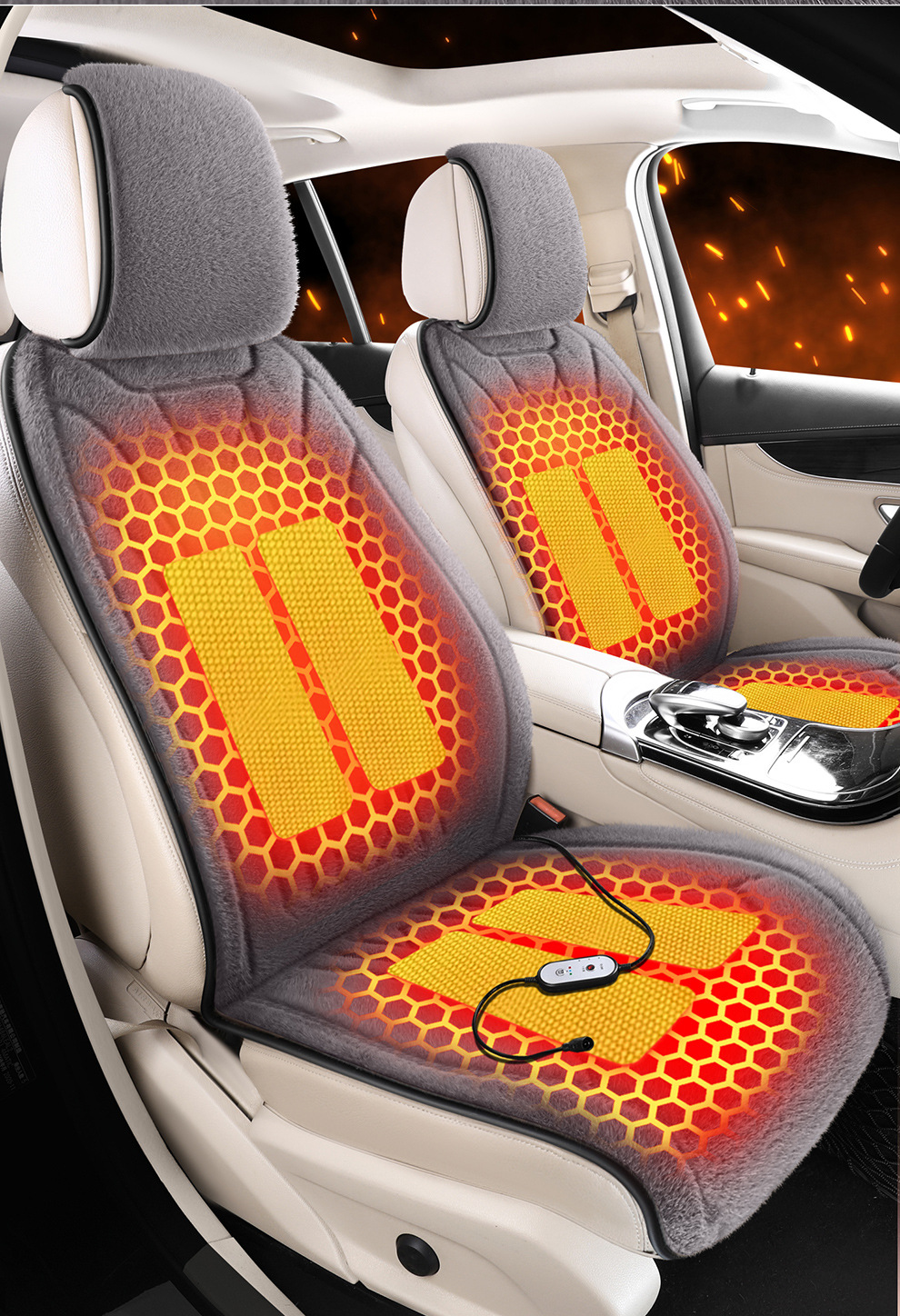 Cross-Border Graphene Automotive Supplies Multifunctional Heated Seat Cushion 12V Seat Pad Universal Car Heating Wholesale Factory