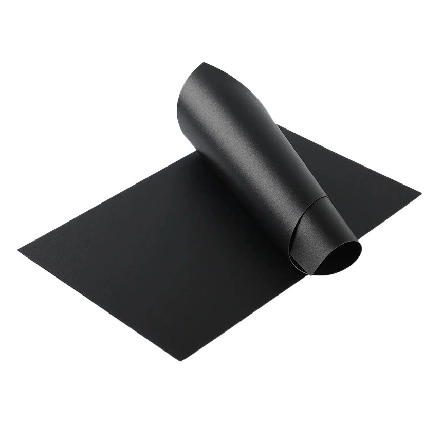 Полипропиленовый огнестойкий ЛИСТ класса V0, безгалогеновый самозатухающий, не капающий 0,3 мм-2 мм, черный полипропиленовый огнестойкий спиральный материал