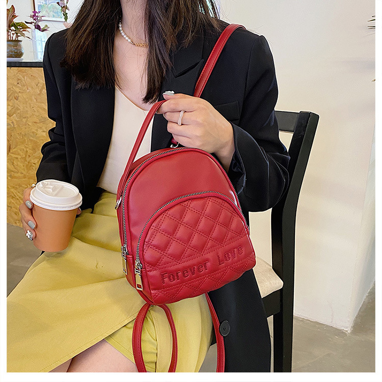 Rhombus Multifunctional Solid Color One-shoulder Portable Backpack Wholesale Nihaojewelry display picture 26