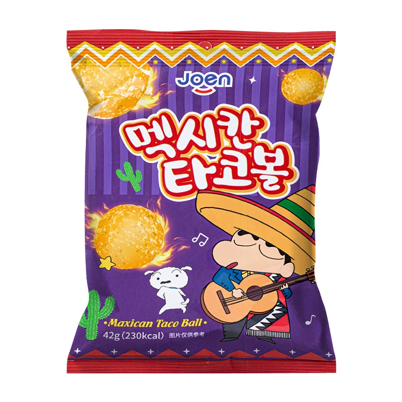 Южная Корея импорт Joen Crayon Shin-футболка ко-бренд мексиканский стиль сырные шарики детские повседневные лопающиеся снеки
