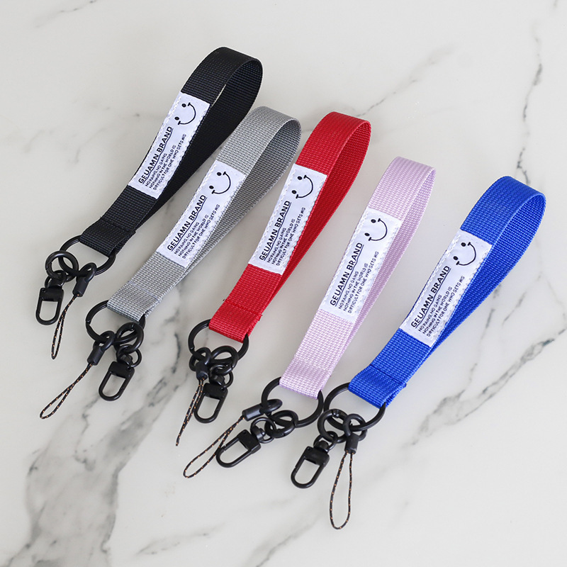 Mobile phone lanyard short wrist lanyard short rope multifunctional clip wrist strap portable wrist rope fashion brand letter ribbon