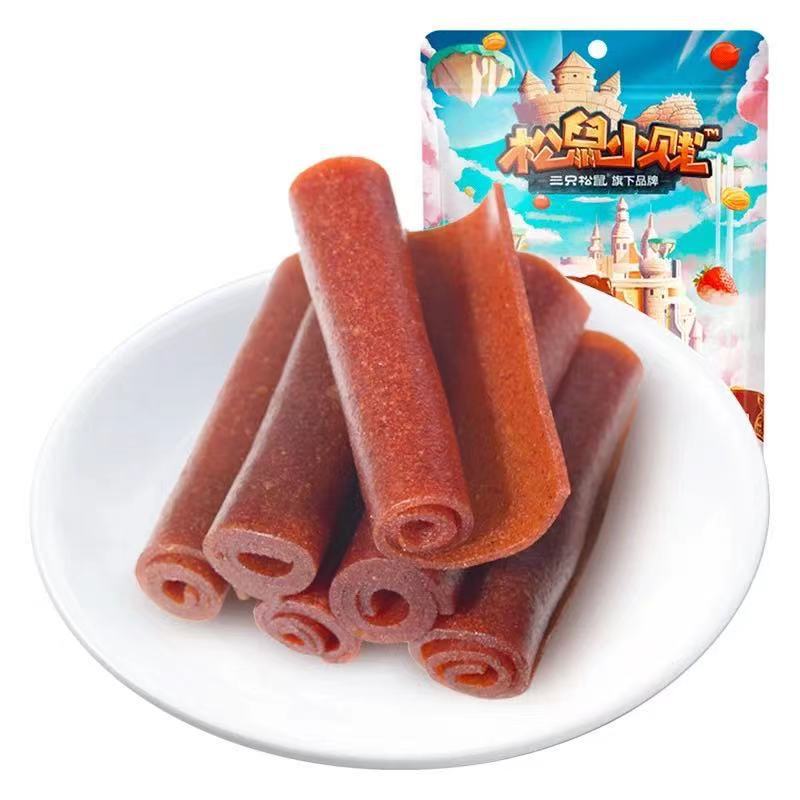 Dropshipping: Three Squirrels Juanjuan Fruit & Dried Persimmon 208g/Bag, Hawthorn Rolls in Individual Mini Packs – Snack Delight