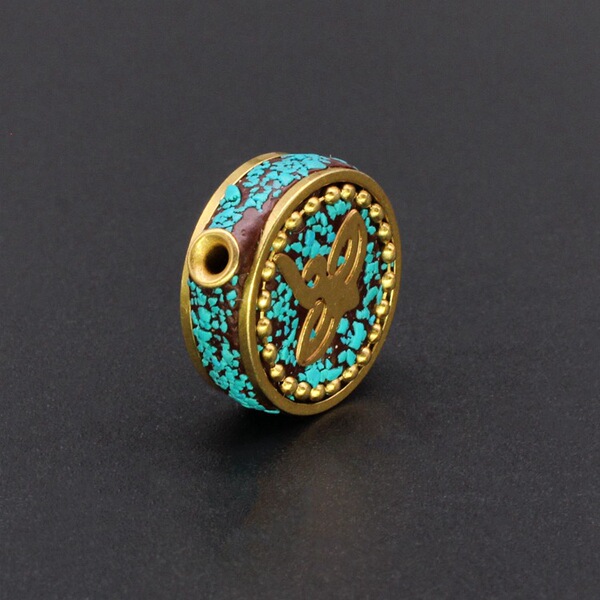 Copper turquoise retro ethnic stone inlay