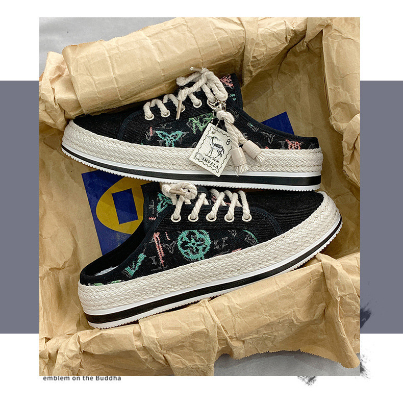 Scarpe da pescatore casual da uomo, alla moda, estive, in paglia intrecciata, con un piede solo, pigre, nuovo articolo 2024_voghion.com