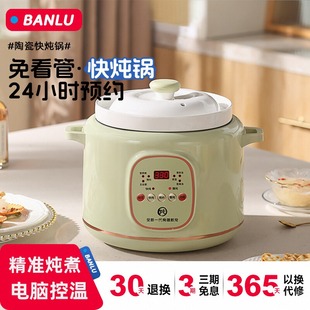 Household Fully Automatic Electric Stew Pot for Soup and Porridge, Ceramic Porridge Pot, Plug-In Stew Cup, Electric Casserole for Babies