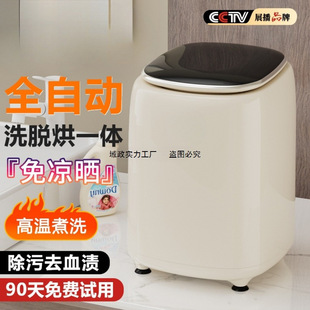 Fully Automatic Mini Washing Machine for Home Use, Suitable for Underwear and Intimate Clothing, Small Washing and Drying Combo with High Temperature, Includes Socks, Free Shipping