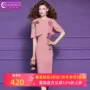 修身包臀女短袖法式连衣裙