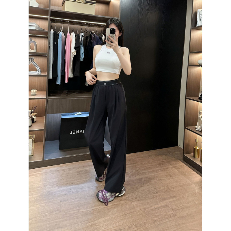 Alo Printed Elastic Waist Woven Wide-Leg Pants for Fitness, Yoga, Sports, and Casual Wear with 3D Print Alo Printed Elastic Waist Woven Wide-Leg Pants for Fitness, Yoga, Sports, and Casual Wear with 3D Print