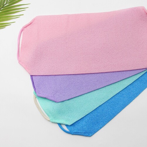 Korean-style long strip back scrubbing towel with elastic drawstring, nylon, thickened, powerful back scrubber for removing dead skin, household sanding shower scrub pad