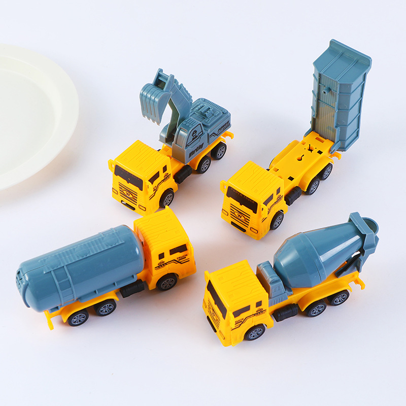 12.5cm gran camión de ingeniería de retorno 4 niños excavadora modelo de locomotora juguetes de regalo