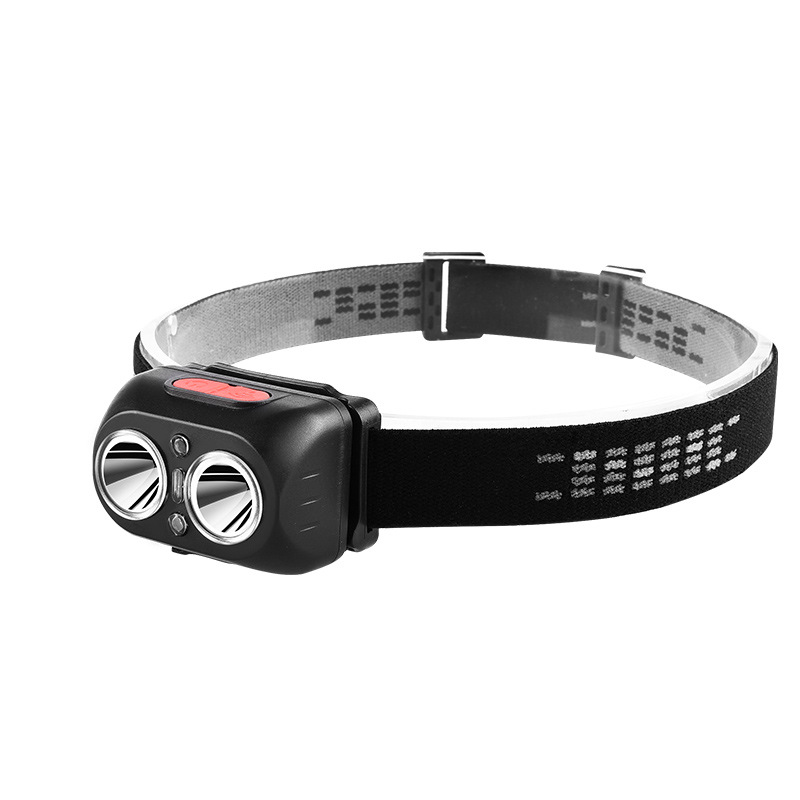 Luz LED amarilla, luz azul, súper brillante, faro recargable para exteriores, luz de inducción, pesca, duración de la batería de más de 10 horas