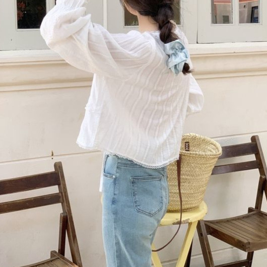 Lace summer design white shirt