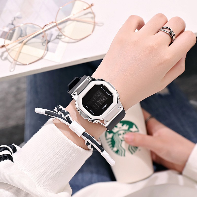 Electroplated small square black with silver surface