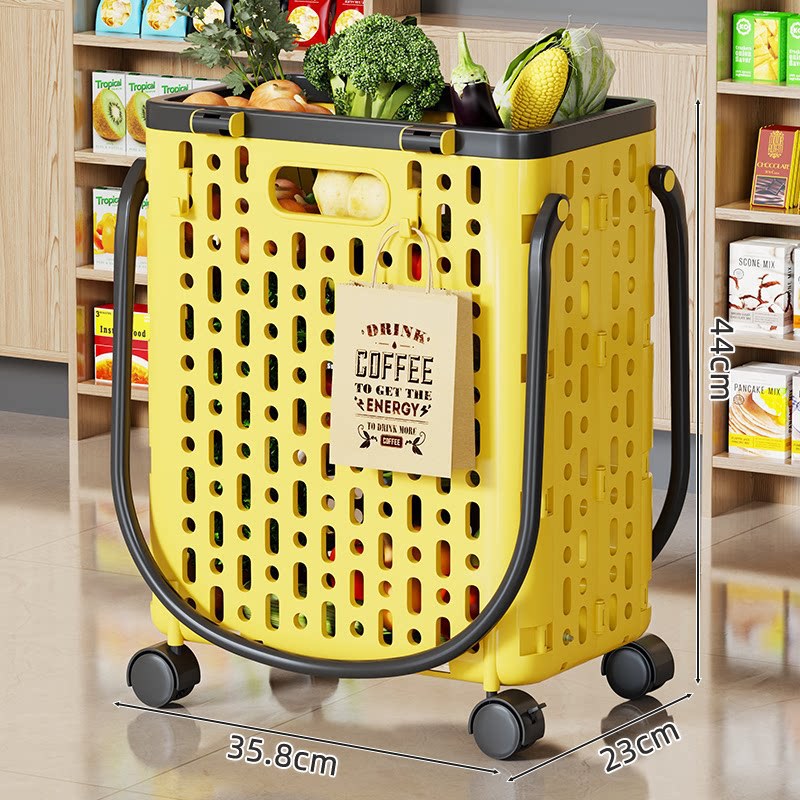 Carrito de Compras Plegable Portátil de PP de Alta Resistencia, Silencioso, para Hogar y Supermercado image 11