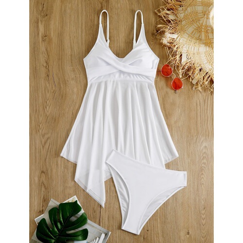 Elegant European and American Women's Sheer Mesh One-Piece Swimsuit High-Waisted Mesh Bathing Suit with Crossed Top and Double Shoulder Straps