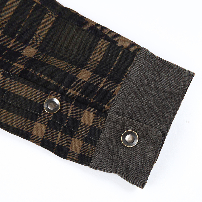 Herrenbekleidung Herren große Größe Winter plus Samt verdickt Docht Drachen kariertes Hemd Jacke Mantel Herrenbekleidung_voghion.com