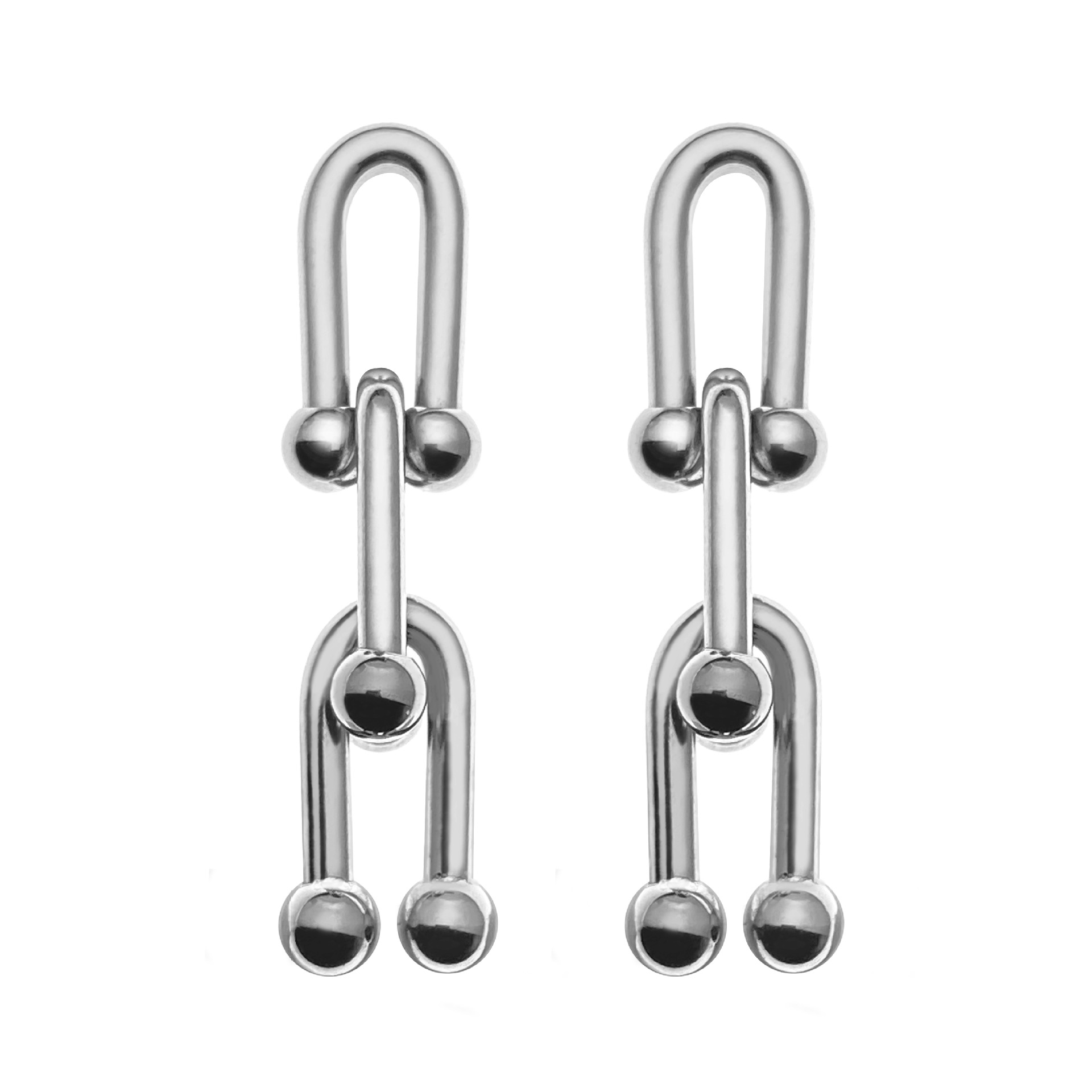 Holiday, Daily Occasion 1 Pair Hip-Hop Geometric Polishing Titanium Steel Drop Earrings