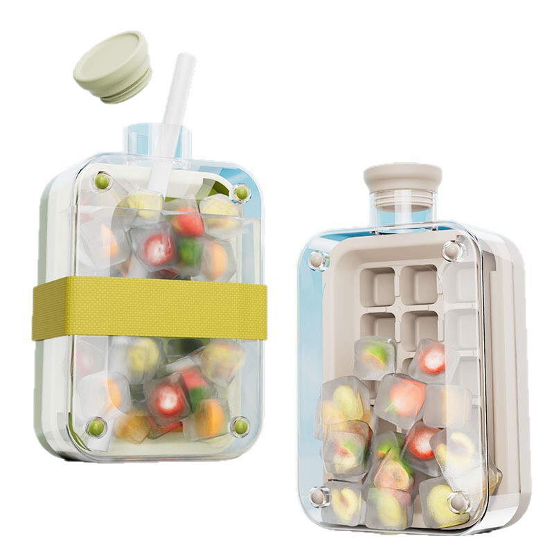 新しい 15 グリッド大容量製氷皿ポット家庭用蓋なしプレス製氷皿ストローカップポット冷蔵庫製氷アーティファクト|undefined