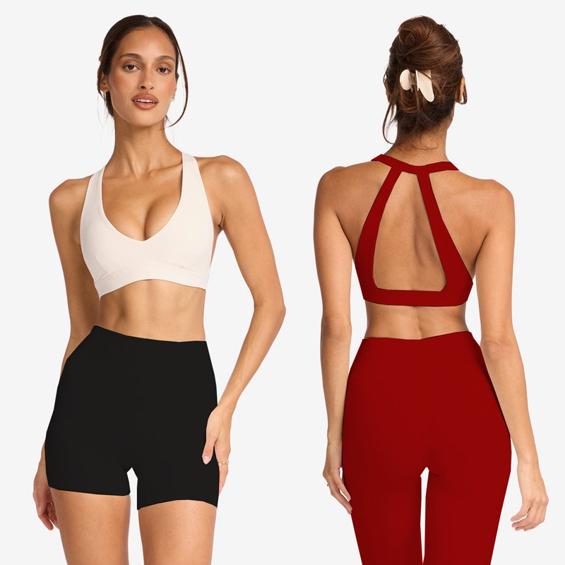 Foreign Trade Cross-Border Yoga Suit for Women with Chest Pads, Chest-Wrapped and Beautiful Back Bra, High-Waisted Quick-Drying Sports Fitness Training Pants Foreign Trade Cross-Border Yoga Suit for Women with Chest Pads, Chest-Wrapped and Beautiful Back Bra, High-Waisted Quick-Drying Sports Fitness Training Pants