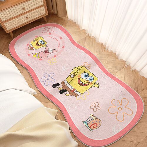 Cartoon irregular bedroom bed side rug girl's room durable and wear-resistant floor mat closet long imitated cashmere rug