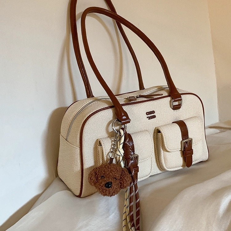 Nanfeng chio2nd retro bolso de almohada de arroz marrón bolso de mujer 2024 nuevo bolso de mano para viajar al trabajo en otoño