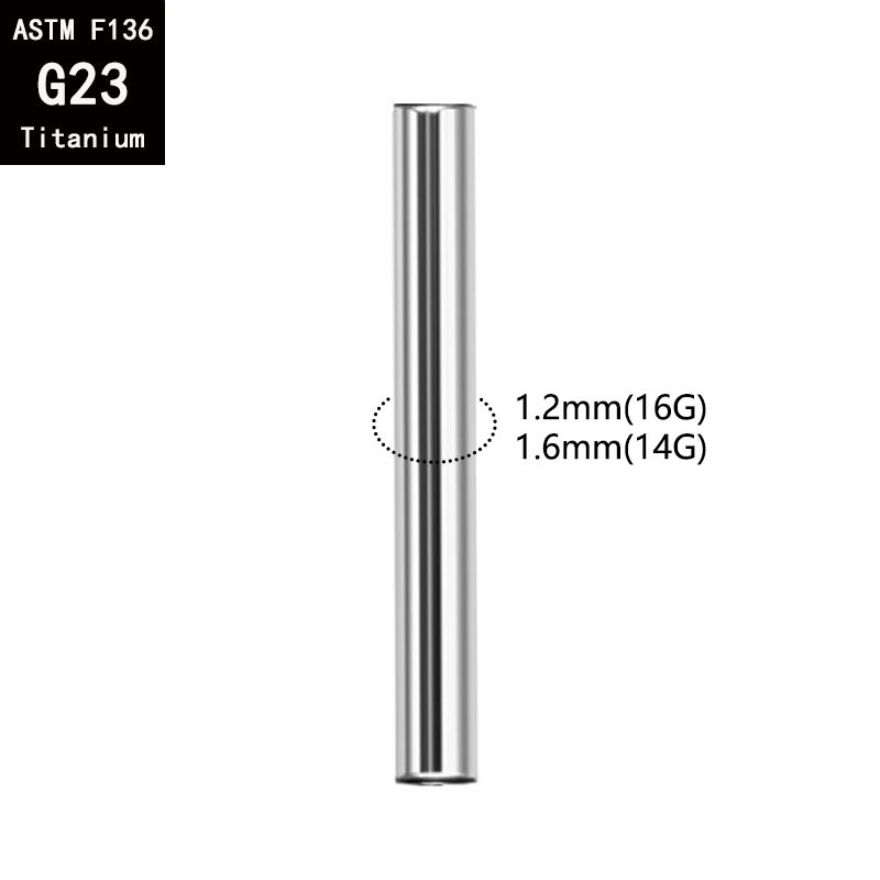 G23 Titanium Internal Thread Straight Rod Tongue Nail Earrings F136 Titanium Alloy Ear Bridge Basic Rod Body Piercing Jewelry Accessories detail image 7