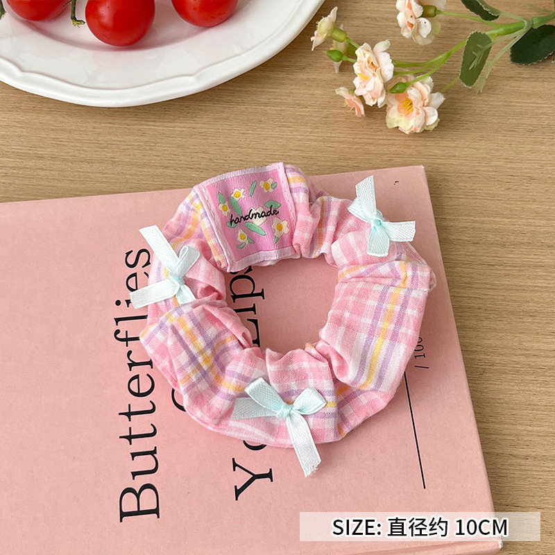 可爱红色小樱桃蕾丝大肠发圈女高级感百搭头饰扎头发大号春夏发绳|undefined
