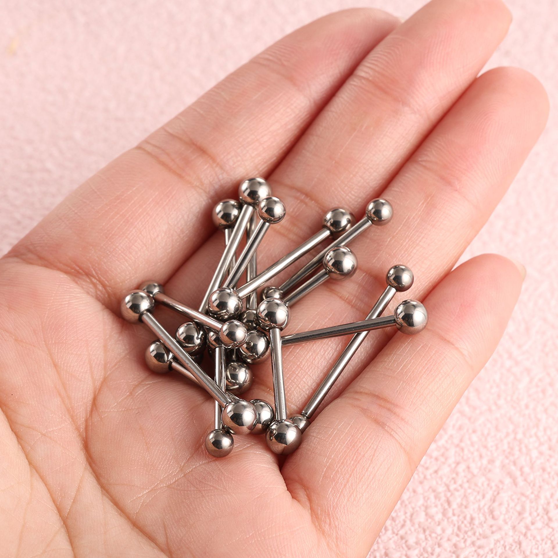 1 Piece F136 Titanium External Thread Double-Ended Ball Tongue Stud Basic Model 16g Multiple Sizes Body Piercing Jewelry detail image 8