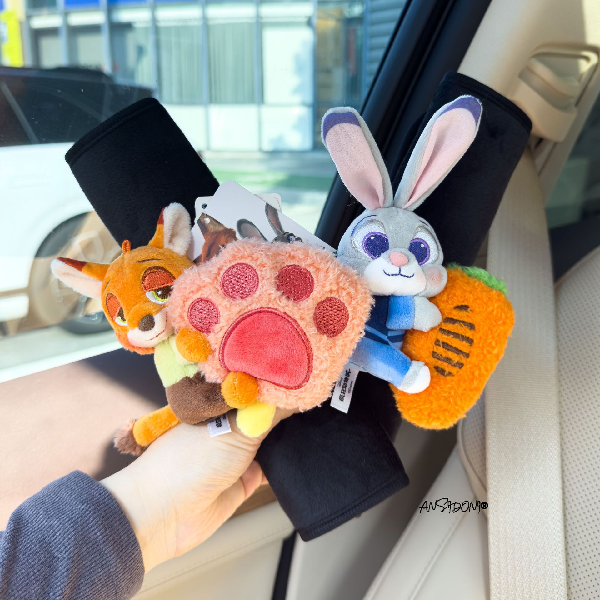 Official Zootopia Judy Nick Car Seatbelt Shoulder Pad Car Seatbelt Cover Car Interior Decoration