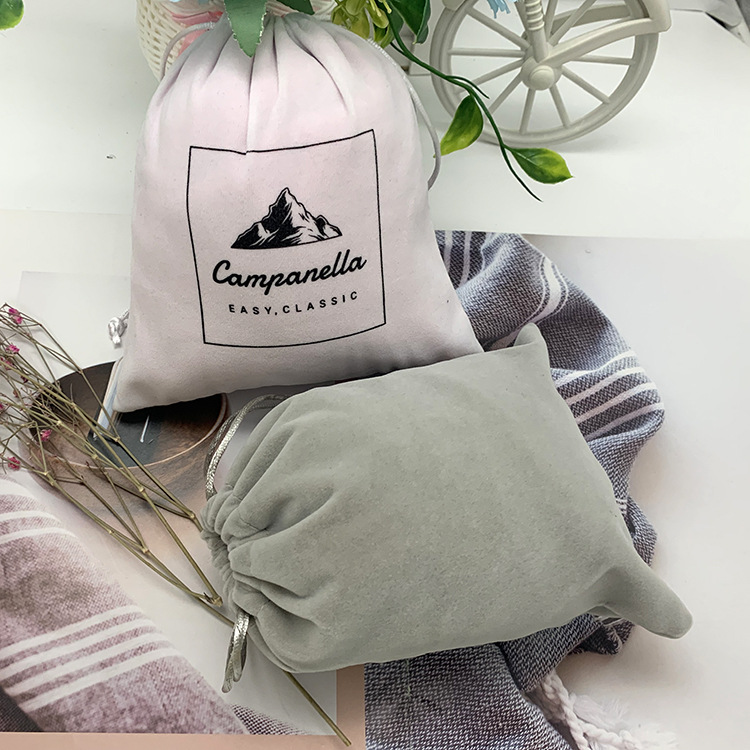 's Velvet Drawstring Pockets Jewelry Gift Packaging Bags Power Bank Lucky Bags Small Cloth Bags Printed
