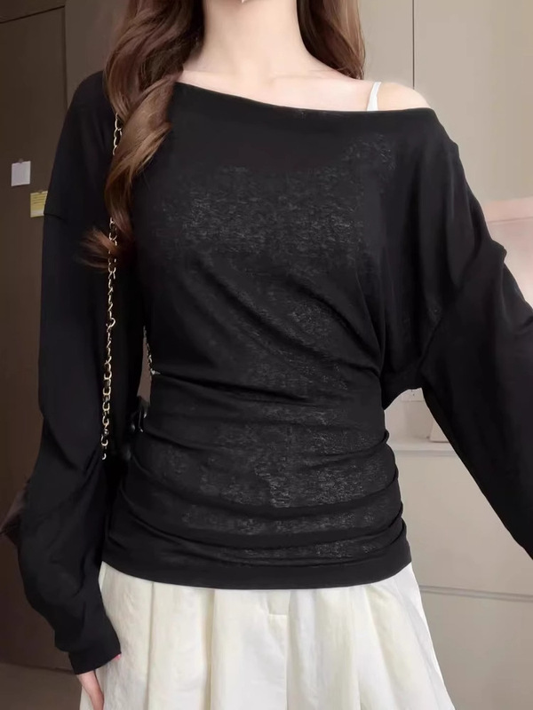 2025新款夏季薄款粉色冰丝海边绑带防晒罩衫女凉感微透甜辣妹t恤|undefined