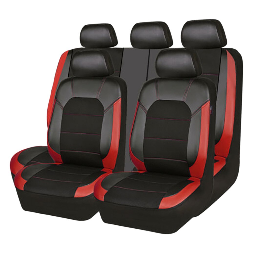 Funda de asiento de coche transpirable de cuero y malla