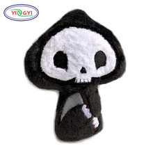 新款卡通死神毛绒玩具卡哇伊公仔创意骷髅头玩偶万圣节填充礼品