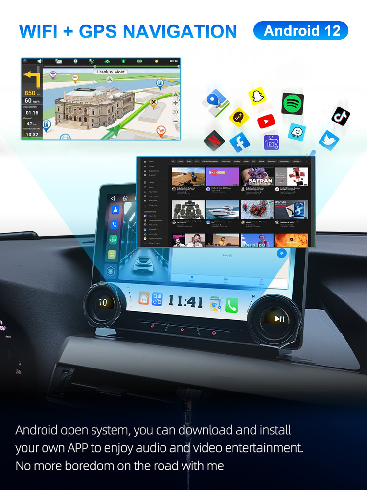 Cross-border exclusive Android large-screen navigation 11.5inch dual-knob car navigation Bluetooth Carplay TS18 car system
