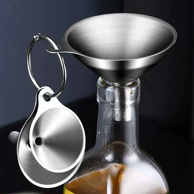 Воронка из нержавеющей стали малого диаметра, бытовая кухонная воронка для масла, большая и маленькая воронка для наливания вина, совок для наливания вина, набор из пяти предметов