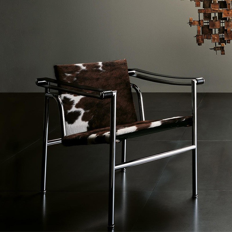 LC1 Bauhaus estilo antiguo diseño silla de ocio simple acero inoxidable pequeño tipo sofá individual