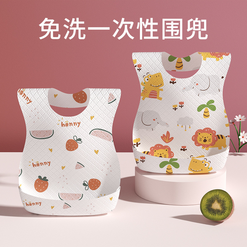 Baodón desechable para niños paquete independiente para bebés bolsas de comida bebés toallas de saliva sin lavado delantal impermeable al por mayor