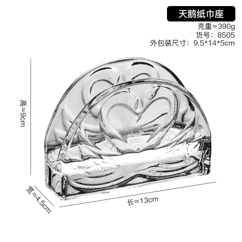 国境を越えたヨーロッパ式水晶ガラスティッシュクリップ名刺クリップクリップシンプルな現代ホテルカフェレストランの置物|undefined