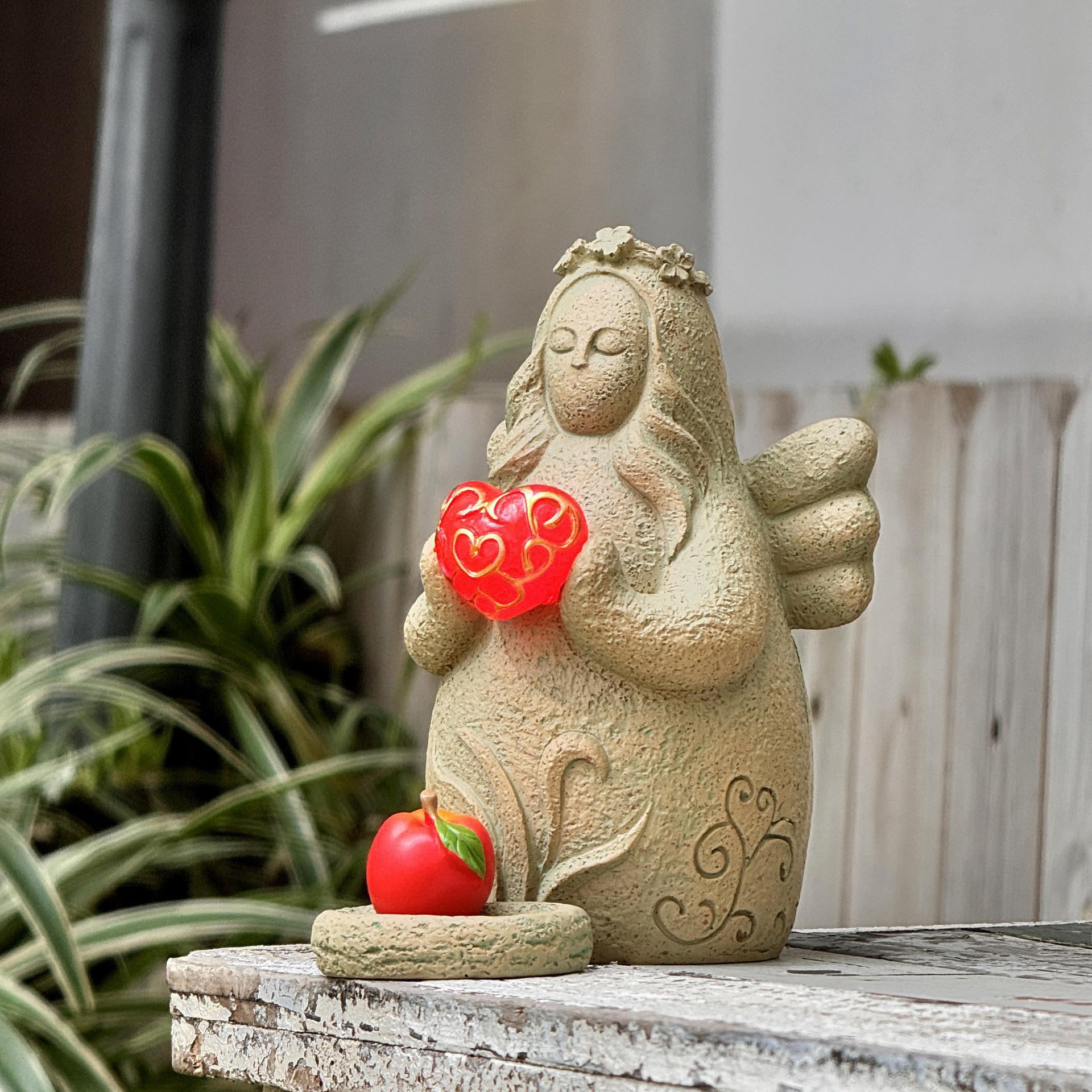 젤다의 여신 작은 천사 장식품 인조석 레진 애니메이션 게임 장면 피규어 컬렉션 장식 창의적인 조명